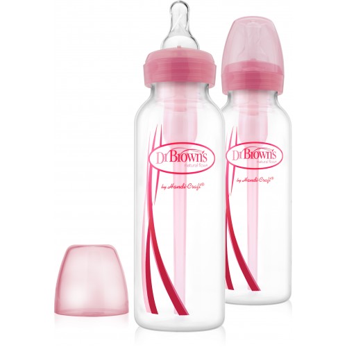 Dr. Brown's PP Option Narrow Bottle 8oz/250ml Pink - 2 Pack (NEW)